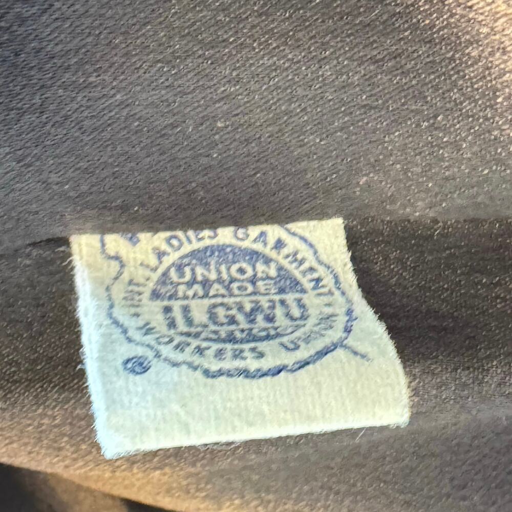 VINTAGE 1950's Gray‎ Jacquard Tapestry Long Women's Coat Mink Fur ILGUW Sz Small - Picture 11 of 14